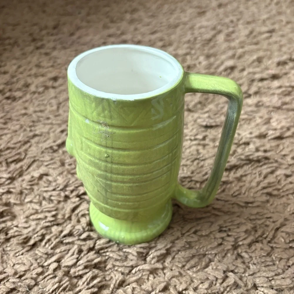 Vintage Westwood Japan Tiki Mug Cup Tiki Bar Green Face